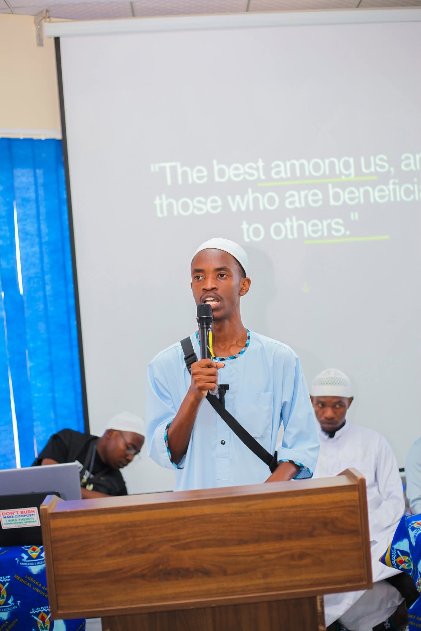 Youth leader addressing an audience
