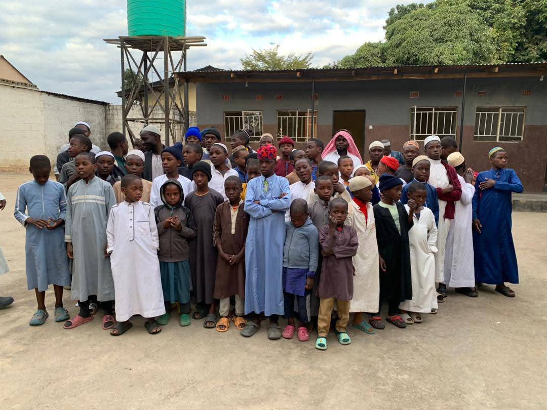 Children receiving supplies